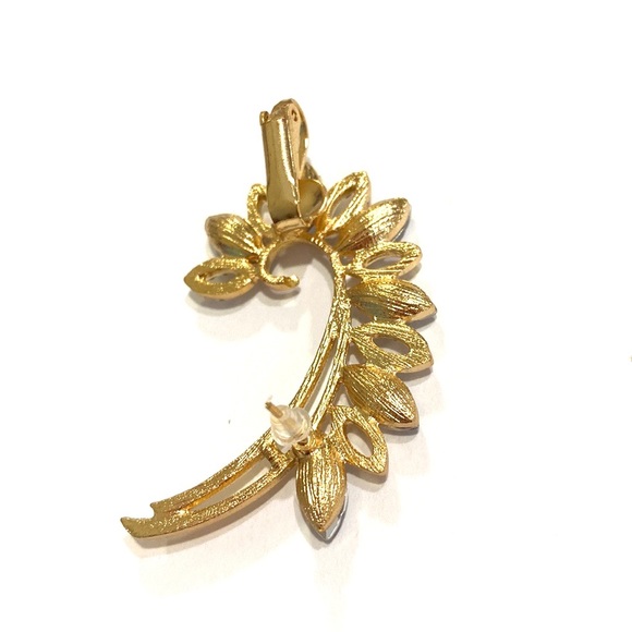 Ear Cuff Climber Clear Gold Tone Ear Rhinestone - Picture 4 of 4